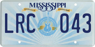 MS license plate LRC043