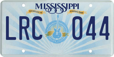 MS license plate LRC044
