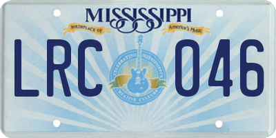 MS license plate LRC046