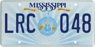 MS license plate LRC048