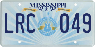MS license plate LRC049