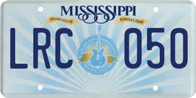 MS license plate LRC050