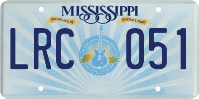 MS license plate LRC051