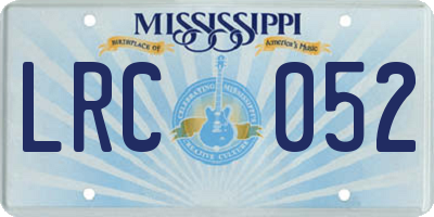 MS license plate LRC052