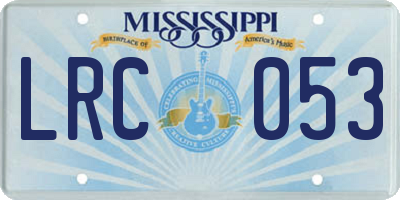 MS license plate LRC053