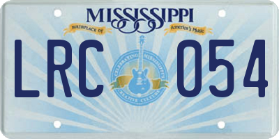 MS license plate LRC054
