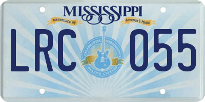 MS license plate LRC055