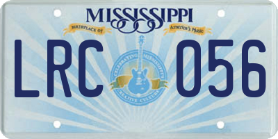 MS license plate LRC056