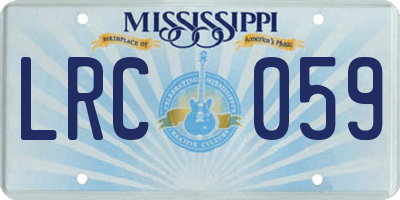 MS license plate LRC059