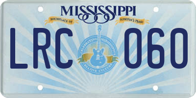 MS license plate LRC060