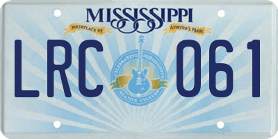 MS license plate LRC061