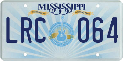 MS license plate LRC064