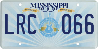 MS license plate LRC066