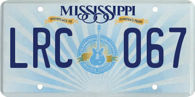 MS license plate LRC067