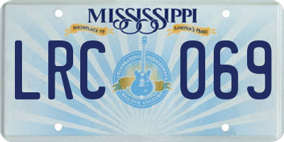MS license plate LRC069