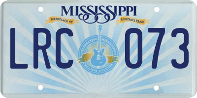MS license plate LRC073