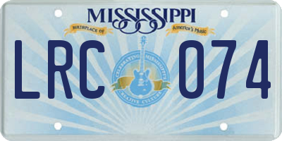 MS license plate LRC074