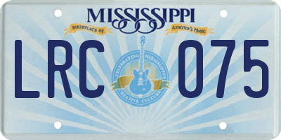 MS license plate LRC075