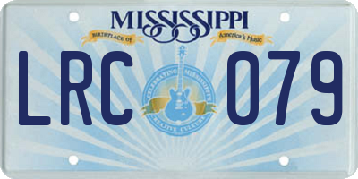 MS license plate LRC079