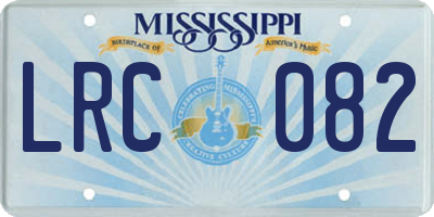 MS license plate LRC082
