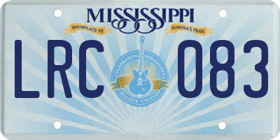 MS license plate LRC083