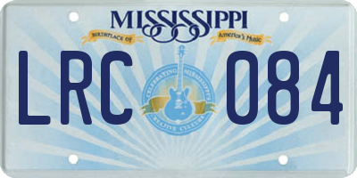 MS license plate LRC084