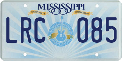 MS license plate LRC085