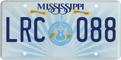 MS license plate LRC088