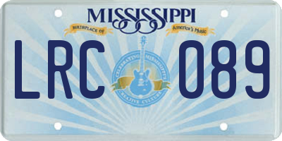 MS license plate LRC089