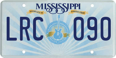 MS license plate LRC090