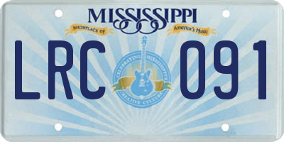 MS license plate LRC091