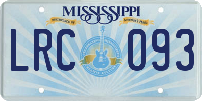 MS license plate LRC093