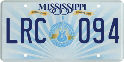 MS license plate LRC094