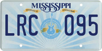 MS license plate LRC095
