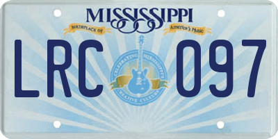 MS license plate LRC097