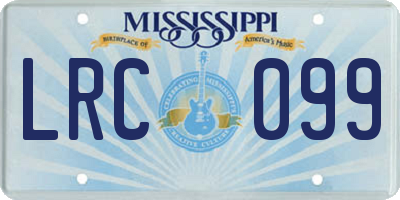 MS license plate LRC099