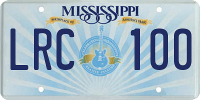 MS license plate LRC100