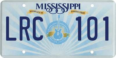 MS license plate LRC101