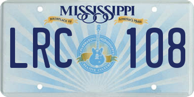 MS license plate LRC108