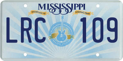 MS license plate LRC109
