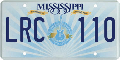 MS license plate LRC110