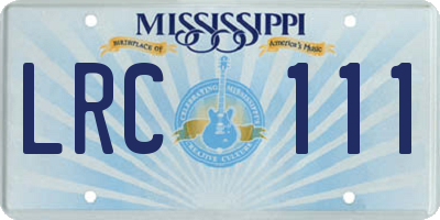 MS license plate LRC111