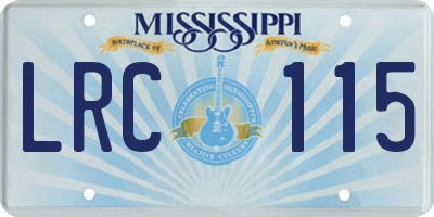 MS license plate LRC115