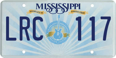 MS license plate LRC117