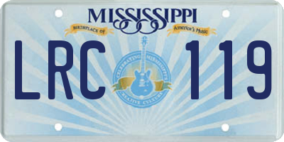 MS license plate LRC119