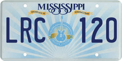 MS license plate LRC120