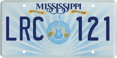 MS license plate LRC121
