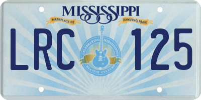 MS license plate LRC125