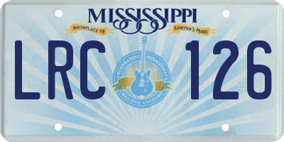 MS license plate LRC126