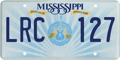 MS license plate LRC127
